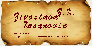 Živoslava Kosanović vizit kartica